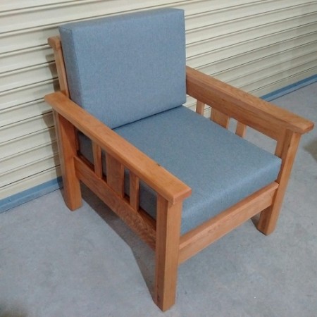 Slatted Oak : Ghế Sofa Đơn Gỗ Sồi Kèm Nệm